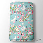Floral Kingfisher Bird Printed Fabric Material Online